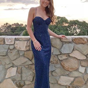 Mia Bella Couture Beaded Pink Chicago Gown Prom Dress